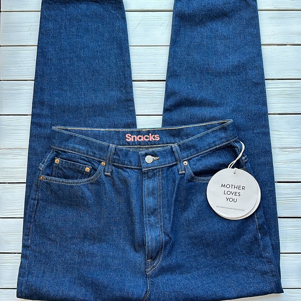 NWT MOTHER SNACKS! High Waisted Twizzy Ankle Jeans in Cold Brew Blue size 32